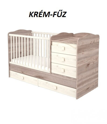 Kombiágy TIMBA VIKI 5 fiókos Maxi KRÉM-FŰZ SZÍNBEN