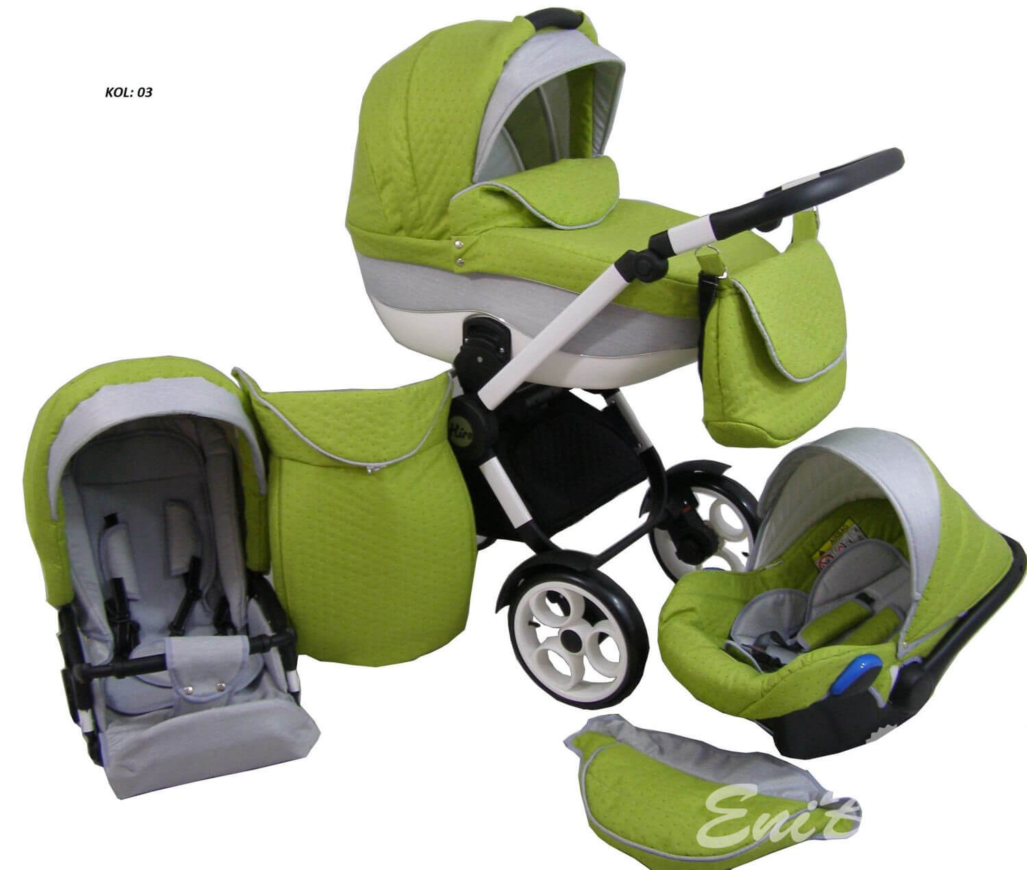 TAVASZI AKCIÓ!! 3:1 BABAKOCSI BABYCRUISER HIRO 11 SZÍNBEN, FEKETE VAGY FEHÉR VÁZZAL! - Image 9