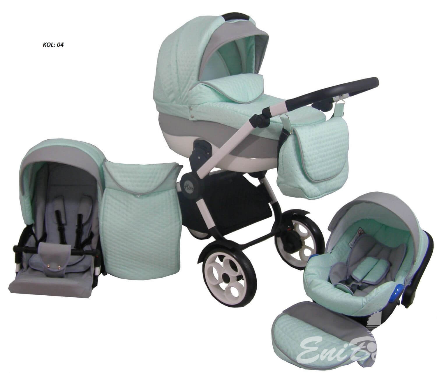 TAVASZI AKCIÓ!! 3:1 BABAKOCSI BABYCRUISER HIRO 11 SZÍNBEN, FEKETE VAGY FEHÉR VÁZZAL! - Image 10