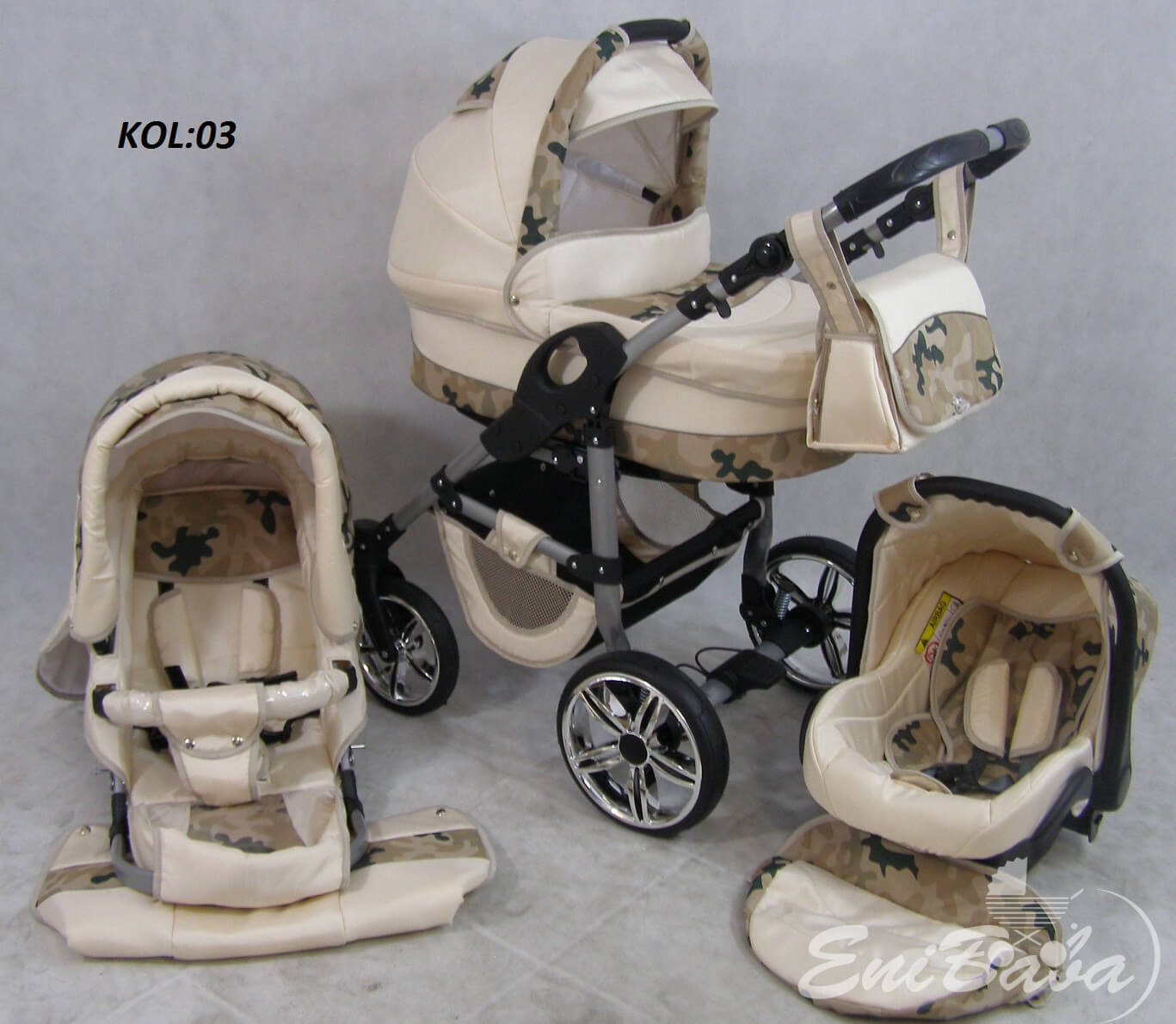 NYÁRI AKCIÓ!! 3:1 BABAKOCSI Babycruiser SMILE MILITARI 4 színben! - Image 4