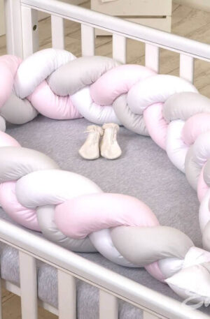 Amy Fonott rácsvédő kiságyba 210 cm fehér-rózsaszín-szürke