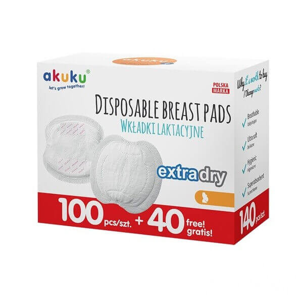 Szoptatós ultraszívó melltartóbetét Akuku GIGAPAK 100 + 40 db ajándék