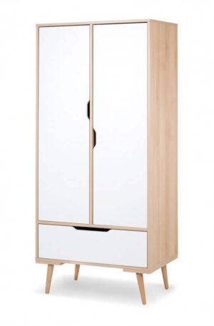 KLUPS Sofie 2 ajtós szekrény - bükk & fehér színben