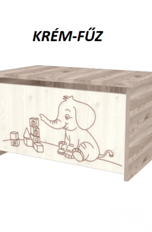 TIMBA ,,VIKI" Elefántos játéktároló láda Krém-Fűz