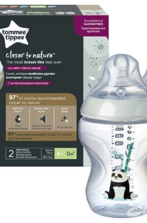 Tommee Tippee  2*260 ml Piip Panda Green cumisüveg