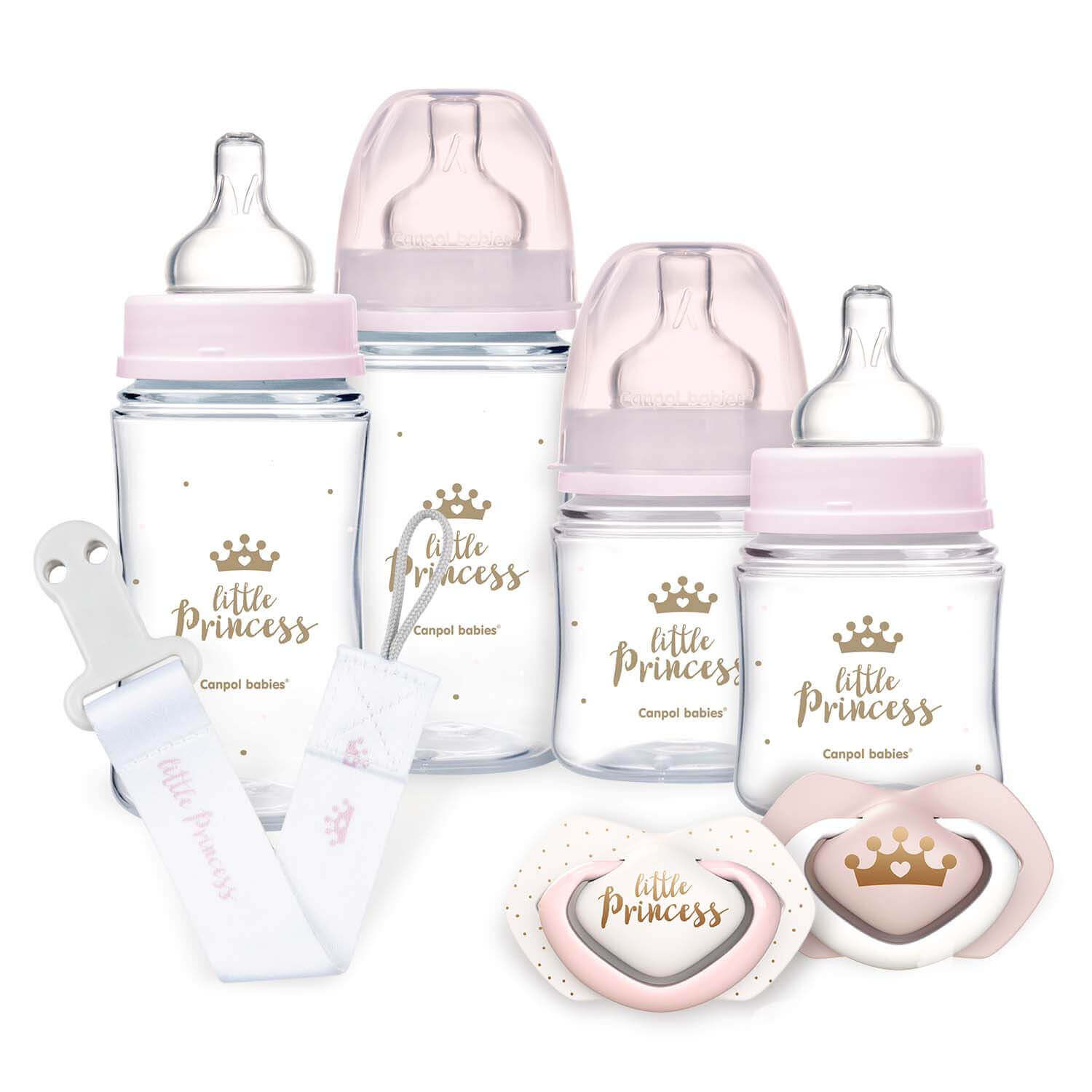 Canpol Royal baby Antikólikás cumisüveg SZETT PRINCESS PINK, KÉSZLETEN, AZONNAL ELVIHETŐ! - Image 2