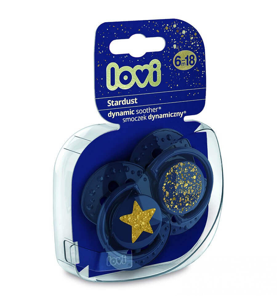 Lovi dinamikus nyugtató cumi Stardust 6-18 hó blue 2db KÉSZLETEN.