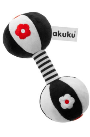 Akuku  Érzékszervi kontrasztjáték babáknak csörgővel  Súlyzó