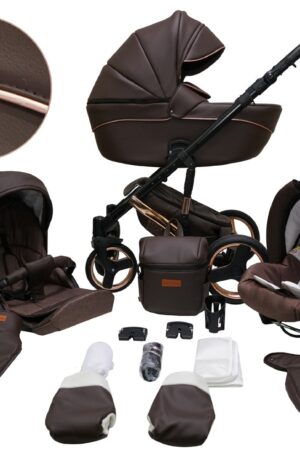 TAVASZI AKCIÓ!! BABAKOCSI 3:1 MIKRUS COMODO BRONZ KOL: 30 BARNA ECOBŐR KÉSZLETEN, AZONNAL ELVIHETŐ!!