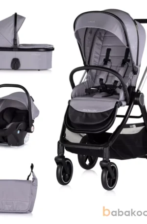 TAVASZI AKCIÓ! Chipolino Marbella 3 az 1-ben babakocsi - Cloud Grey  NINCS Készleten