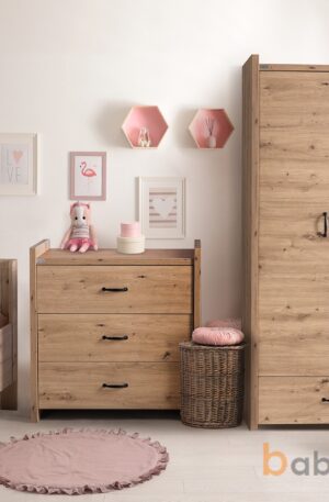 60X120 KISÁGY; KLUPS Amelia II tölgy/fehér, AKÁR LEESÉSGÁTLÓVAL