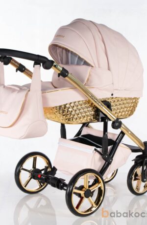 BABYCRUISER BABAKOCSI PRINCESS PINK-ARANY, EGYEDI HÍMZÉSSEL