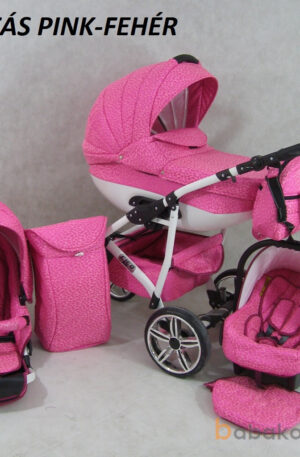 TAVASZI AKCIÓ!! 3:1 BABAKOCSI BABYCRUISER ,,CLEO 2026" MINTÁS PINK-FEHÉR KÉSZLETEN, AZONNAL ELVIHETŐ!!